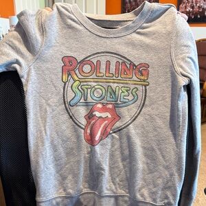 the Rolling Stones Kids Light Gray Sweatshirt with Rainbow Logo